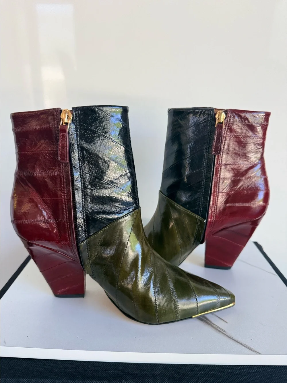 Tory Burch Lila Eel Zip-Up Ankle Boots — Size 7M